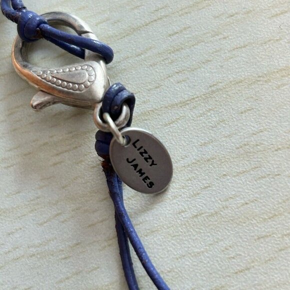 Lizzy James Convertible 2 strand silver & blue wrap bracelet or necklace w/ bag - Picture 4 of 4